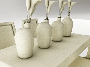dining table set 46 3D Model