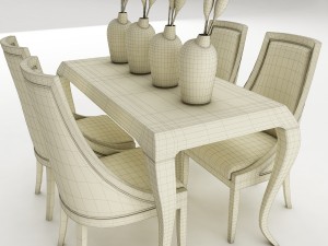 dining table set 46 Modèle 3D