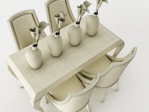 dining table set 46 Modèle 3D