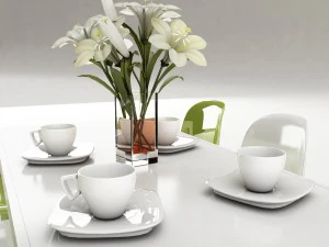 dining table set 47 3D Model