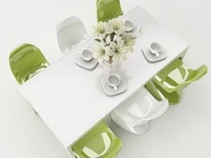 dining table set 47 3D Model