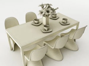 dining table set 47 3D Model