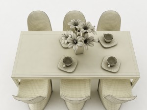 dining table set 47 3D Model