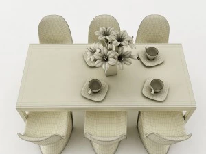 dining table set 47 3D Model