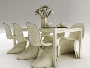 dining table set 47 3D Model