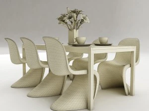 dining table set 47 3D Model