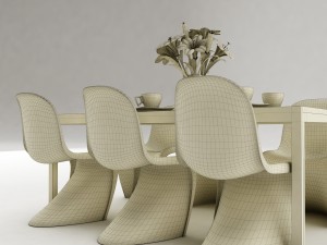 dining table set 47 3D Model