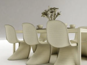 dining table set 47 3D Model