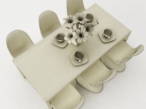 dining table set 47 3D Model