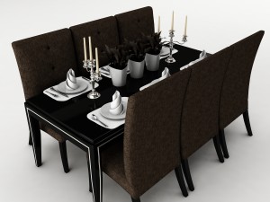 dining table set 48 3D Model