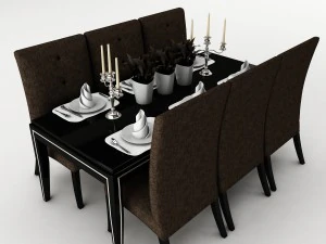 set tavolo da pranzo 48 Modello 3D