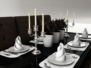 dining table set 48 Model 3D