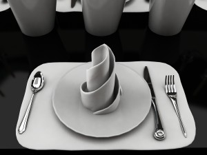 dining table set 48 Model 3D