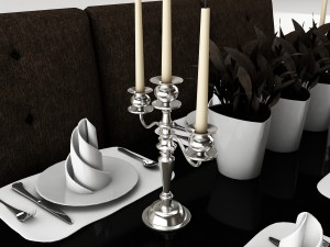 dining table set 48 Model 3D