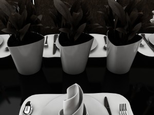 dining table set 48 Model 3D