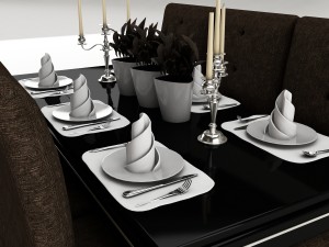 dining table set 48 Model 3D
