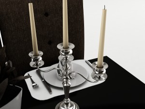dining table set 48 Model 3D