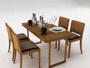 set tavolo da pranzo 49 Modello 3D