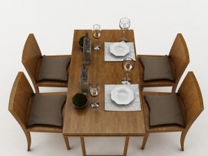 dining table set 49 Modèle 3D