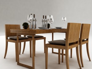 dining table set 49 Modèle 3D