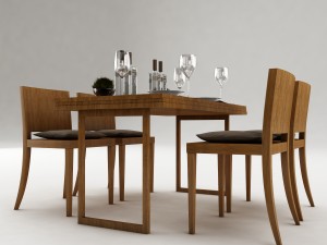 dining table set 49 Modèle 3D