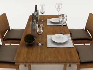 dining table set 49 Modèle 3D