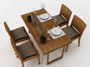 dining table set 49 Modèle 3D