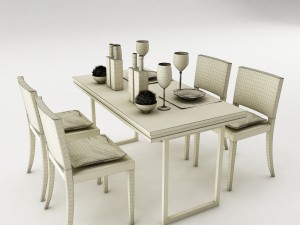dining table set 49 Modèle 3D