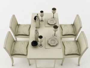 dining table set 49 Modèle 3D