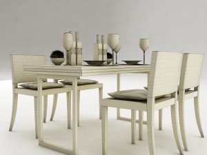 dining table set 49 Modèle 3D