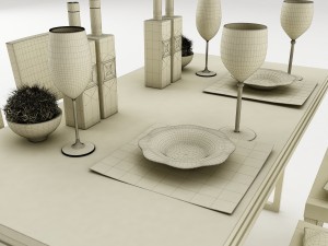 dining table set 49 Modèle 3D