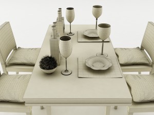 dining table set 49 Modèle 3D