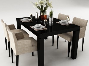dining table set 50 Modello 3D