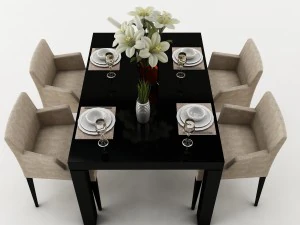 dining table set 50 3D Model