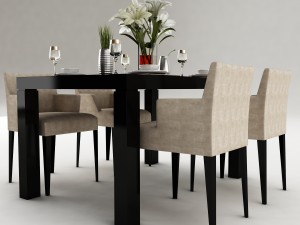 dining table set 50 Modèle 3D