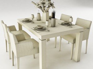 dining table set 50 Modèle 3D