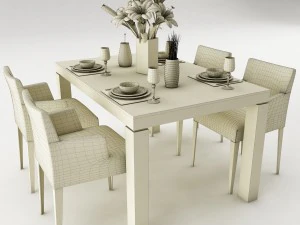 dining table set 50 3D Model