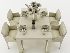 dining table set 50 Modèle 3D