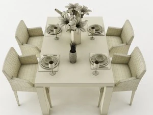 dining table set 50 3D Model