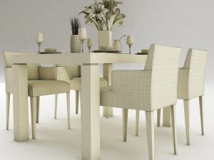 dining table set 50 3D Model