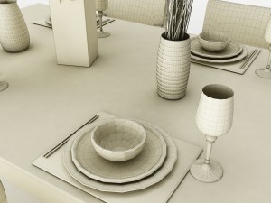 dining table set 50 Modèle 3D