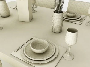 dining table set 50 3D Model