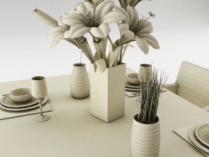dining table set 50 Modèle 3D