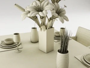 dining table set 50 3D Model