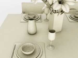 dining table set 50 3D Model
