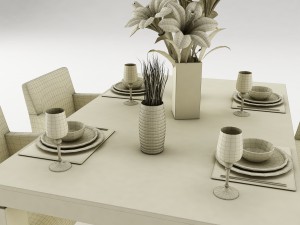 dining table set 50 Modèle 3D