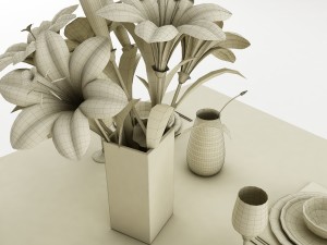 dining table set 50 Modèle 3D