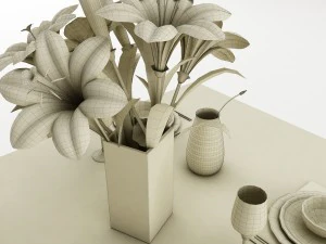 dining table set 50 3D Model