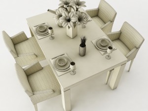 dining table set 50 Modèle 3D