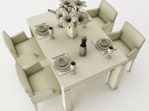 dining table set 50 3D Model